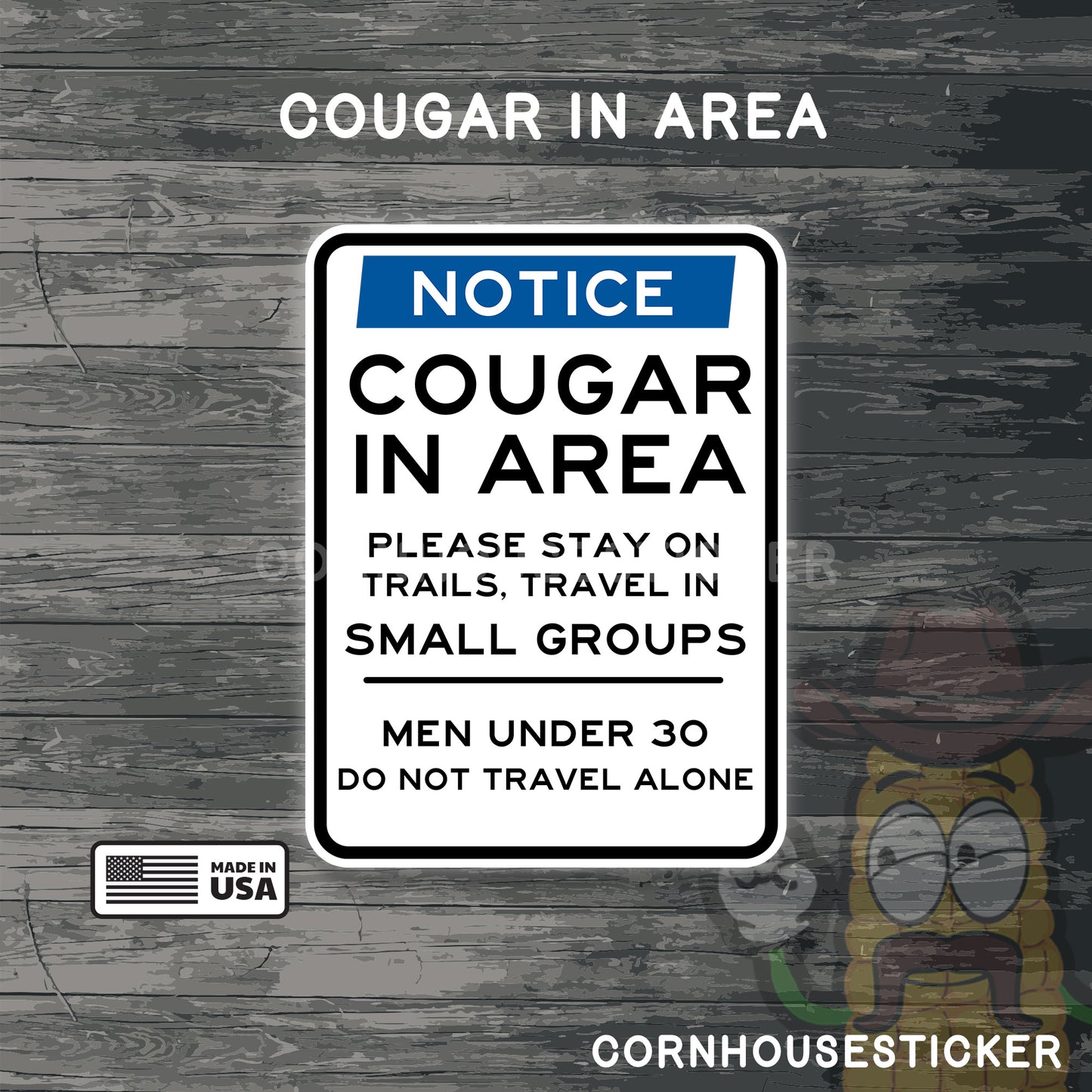Cougar in area | Durable, Weatherproof Vinyl Decal