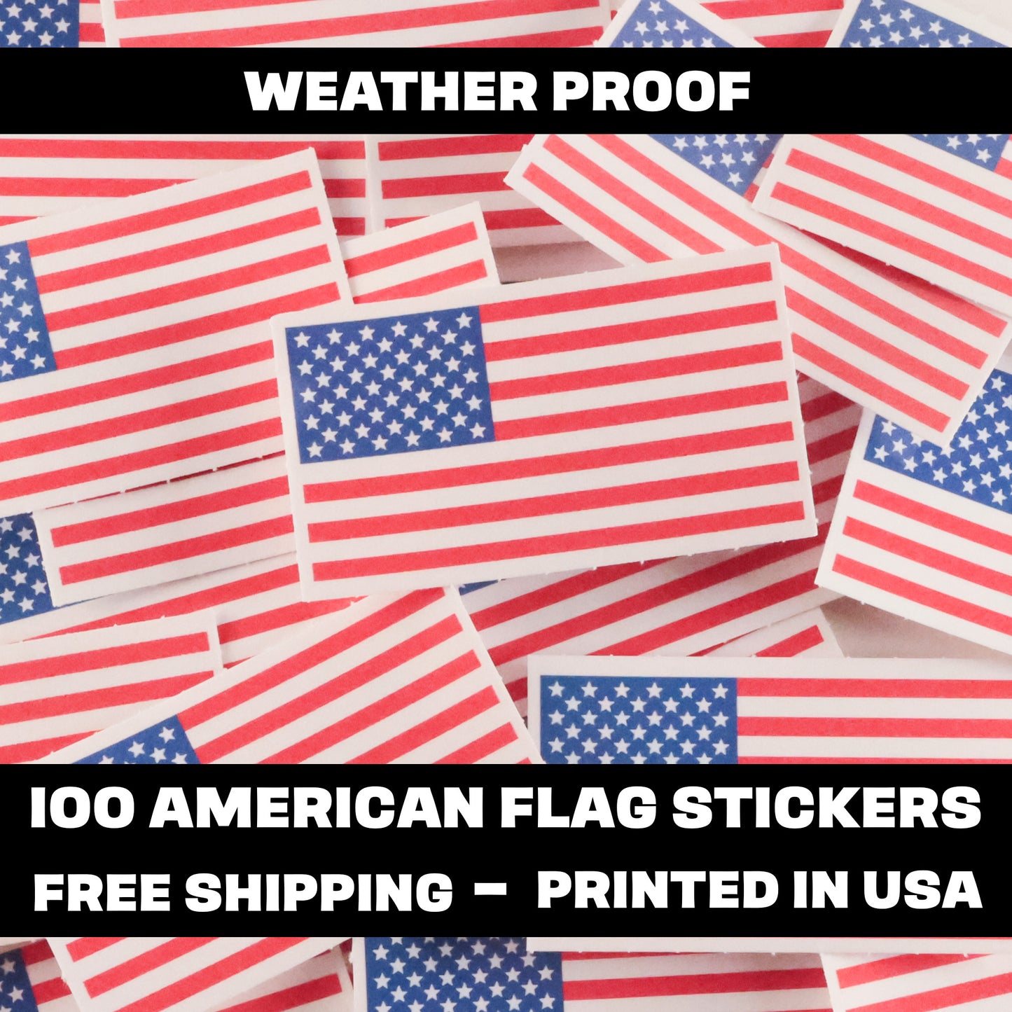 100 American Flag | Durable, Weatherproof Vinyl Decal