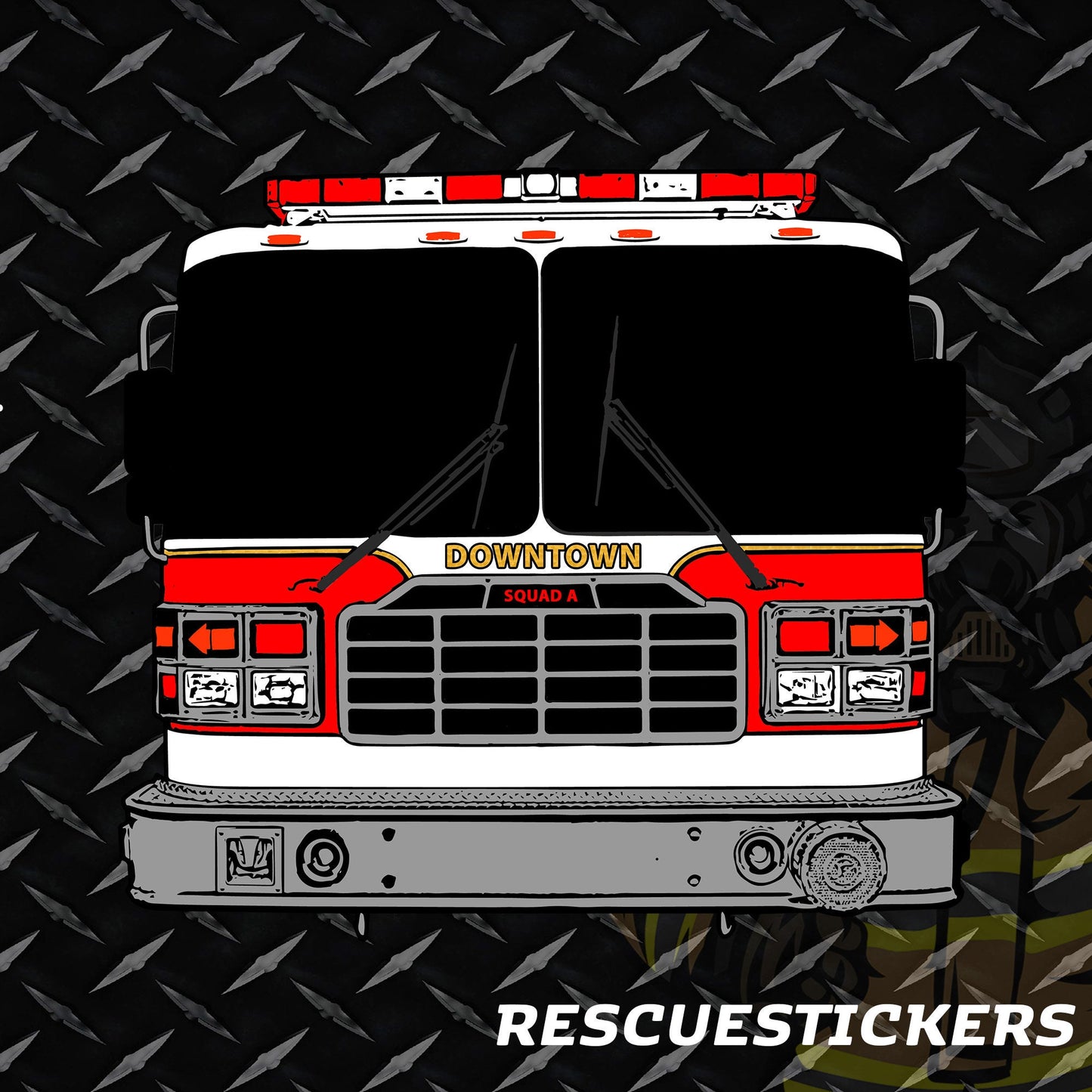 Cartoon Fire apparatus or Emergency response vehicles.