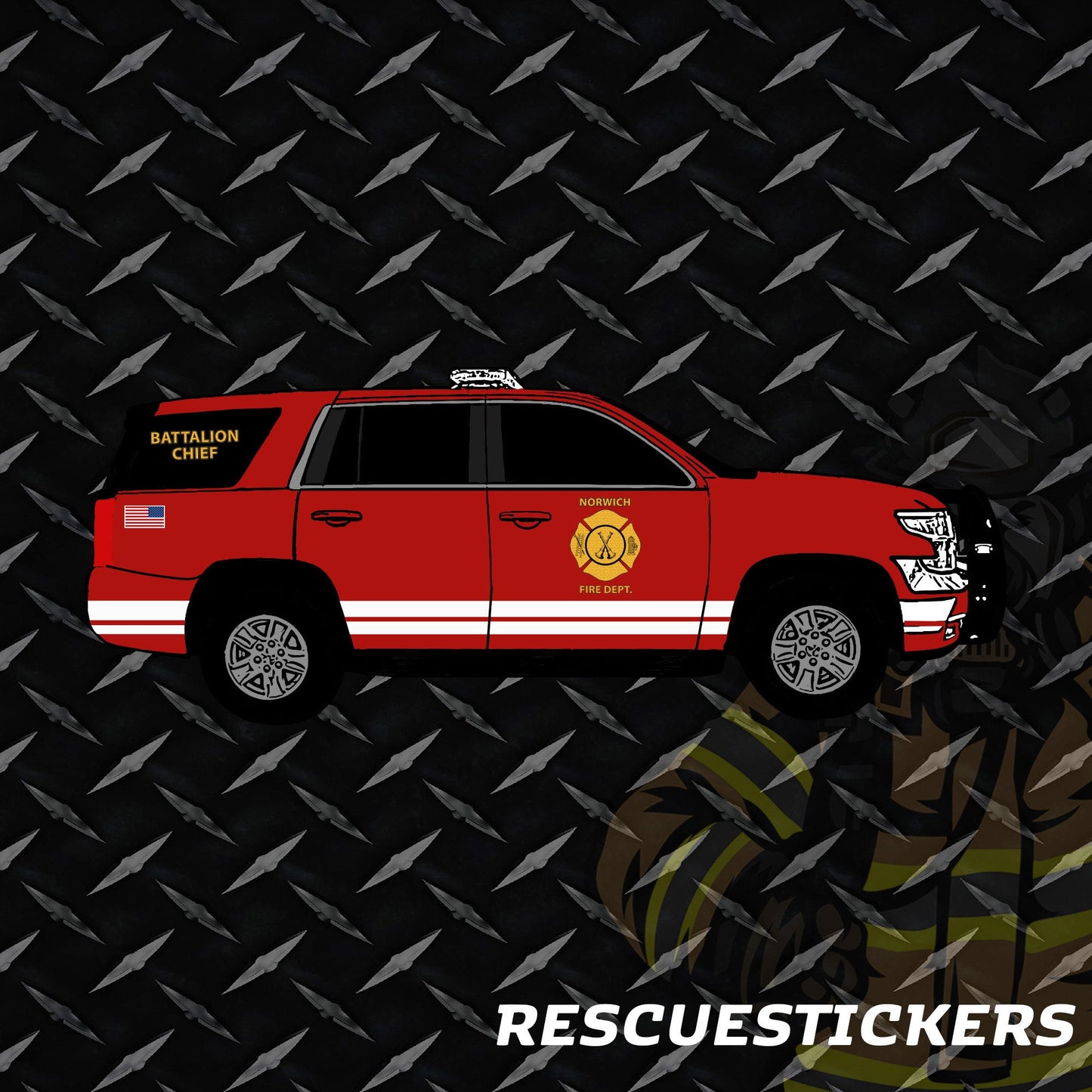 Cartoon Fire apparatus or Emergency response vehicles.